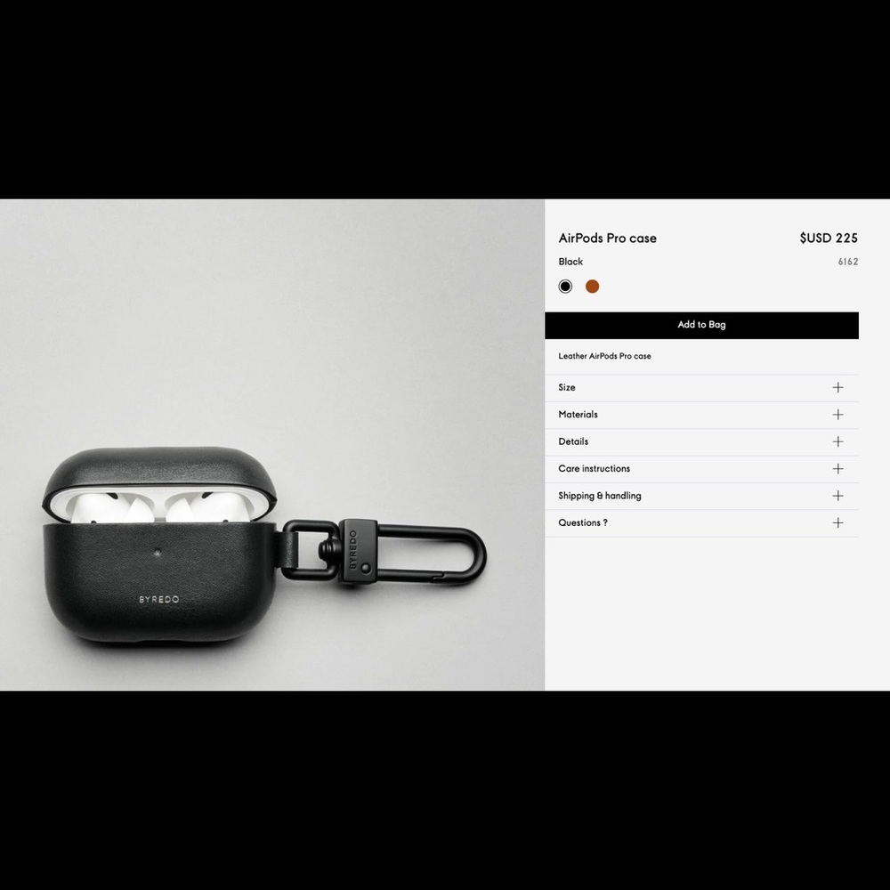 Brand new apple AirPods Pro leather case by Byredo